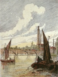 kew Bridge etching