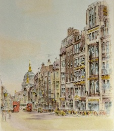 Fleet Street, Glasgow Herald, etching