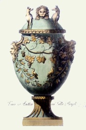 classical Vase print, green