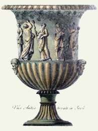 print of green classical urn