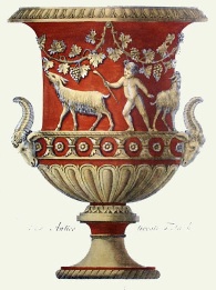 print of classical vase, terracotta