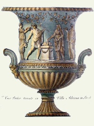 print of green classical vase