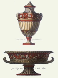 large print of classical vases (terracotta)