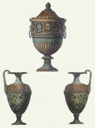 green classical vases