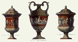 print of terracotta classical vases