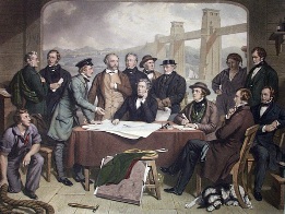 Conference of Engineers, Menai. large etching