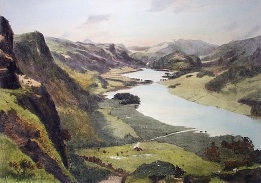 Lake Thirlmere, hand coloured print