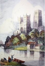 etching of Durham cathedral