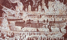 Fire of London, old print