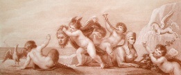 sepia Cherubs print after by bartolozzi