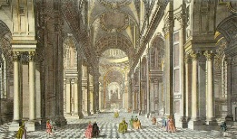 St Paul's (Interior), hand colored print