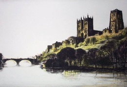 etching of Durham cathedral