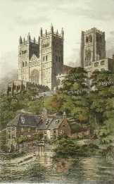 etching of Durham cathedral