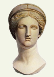 print of marble bust of female