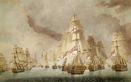 battle of trafalgar by Robert Dodd