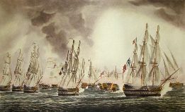 battle of trafalgar by Robert Dodd