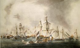 battle of trafalgar by Robert Dodd