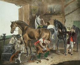 blacksmith, attending horse