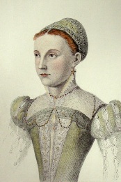 Mary Queen of Scots, hand coloured etching