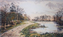 hand coloured etching of Totteridge, kent