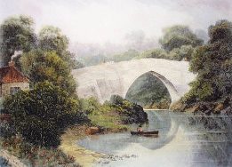 decorative etching of Auld Brig of Balgownie