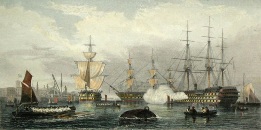 hand coloured print of Sheerness