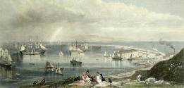 hand colored print of portland, dorset