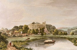 large hand coloured print of Arundel Castle, sussex