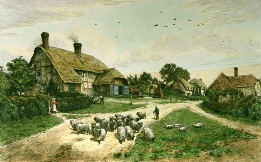 thatched cottages at Basing, hampshire