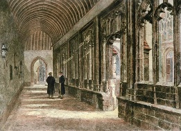 print of Winchester College Cloisters