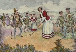 Mary Queen of Scots playing golf