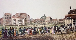 Brighton Race Course, hand coloured print