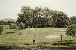 golfing etching