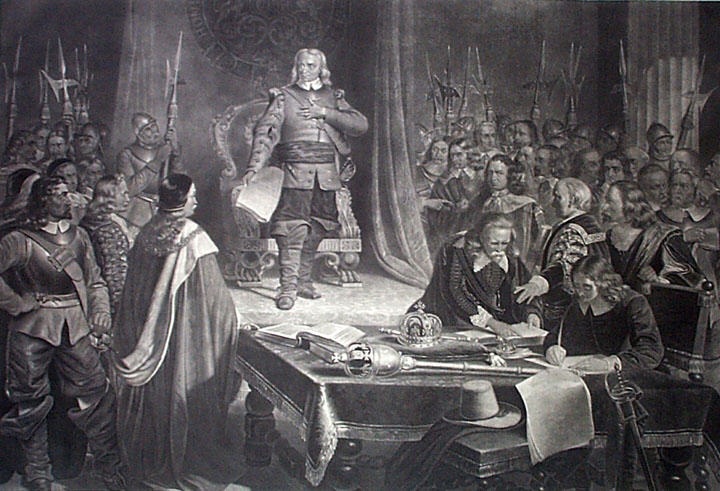 Протекторат в англии кто. Оливер Кромвель протекторат. Оливер Кромвель 1653. Провозглашение Оливера Кромвеля. Оливер Кромвель в парламенте.