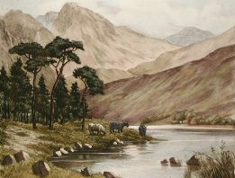 decorative etching of Loch Etive