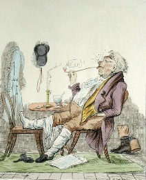 caricature of pipe smoker