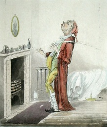 caricature, taking medicine